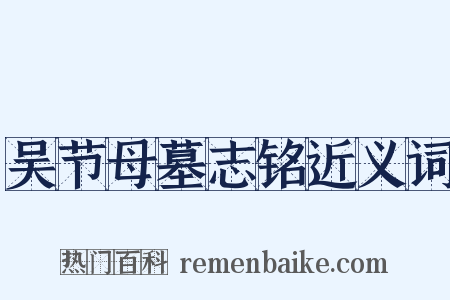 吴节母墓志铭近义词是什么意思的图片